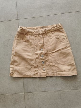 Jupe en jean beige boutons style vintage T.38
