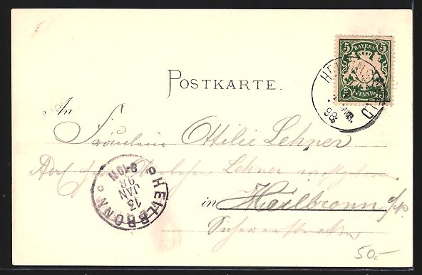 Cartoline postali: sign. Franz Scheiner: Heidingsfeld a. Ma – Usato da Berlin venduto da bartko-reher 1