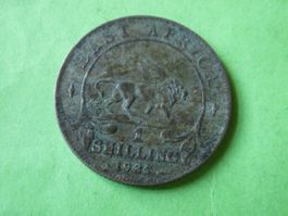 British East Africa 1937, 1 Shilling - Löwe  Silber .250