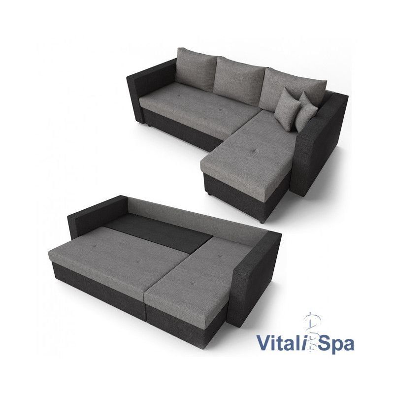Divani: Ecksofa mit Schlaffunktion Grau/Schwarz - Sofa - Schlafsofa – Nuovo e nell'imballaggio originale da Wallenwil venduto da toesstal-vertrieb 4
