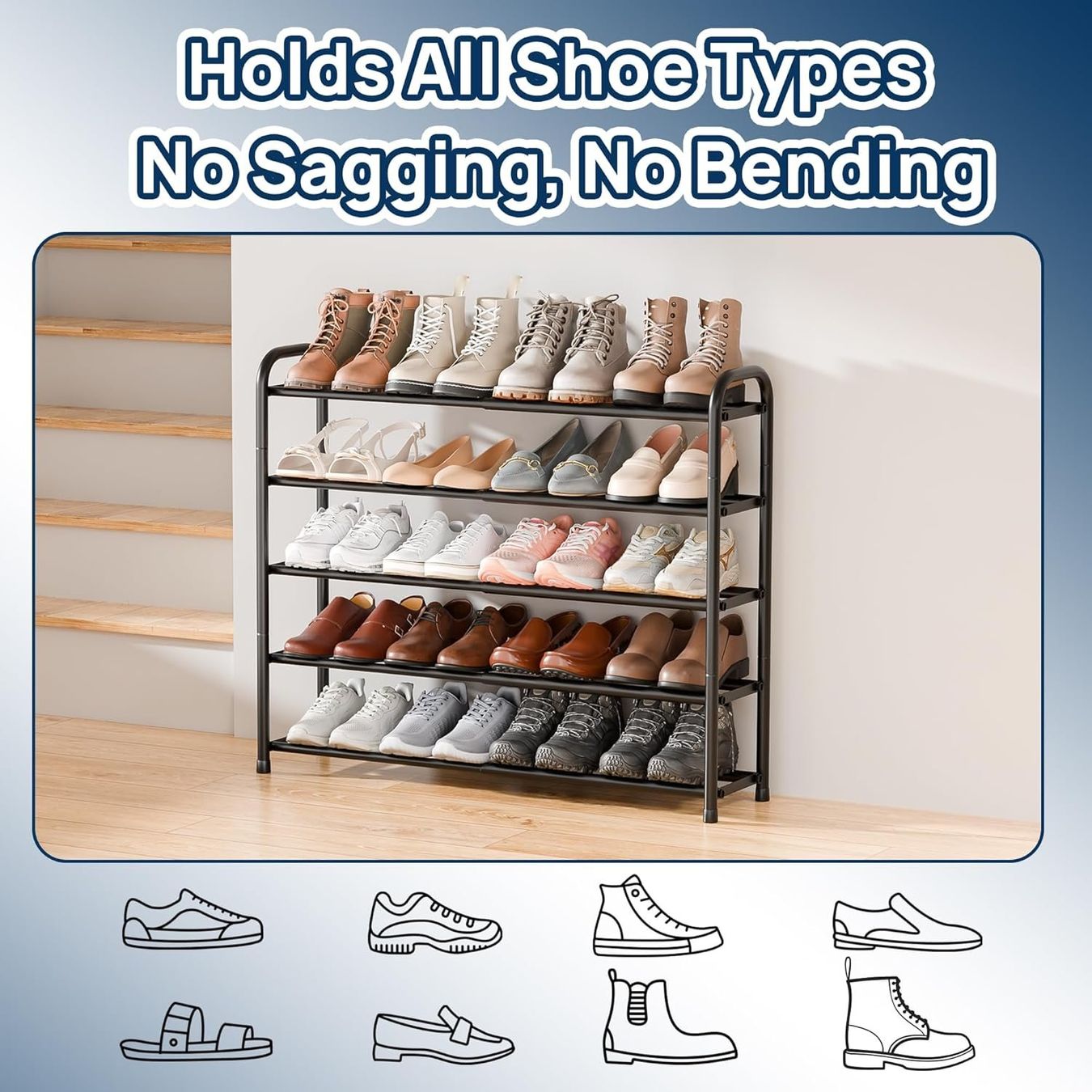 Guardaroba: Schuhregal, 5 Ebenen 45-83 cm – Nuovo e nell'imballaggio originale da Nuglar venduto da SaleRitter 6