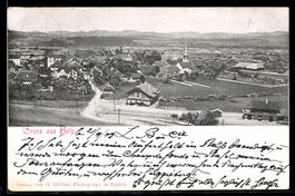 AK Belp, Ortsansicht mit Bahnhof