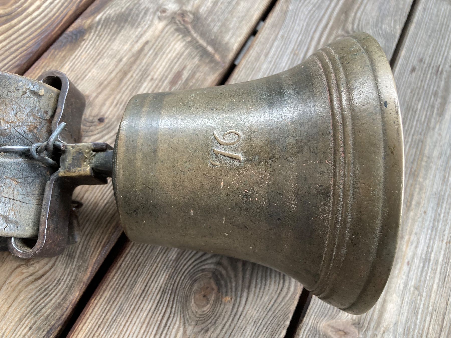 Campanacci mucche: antike uralte Glocke mit Riemen – Usato da Lüchingen venduto da Eeizo 3