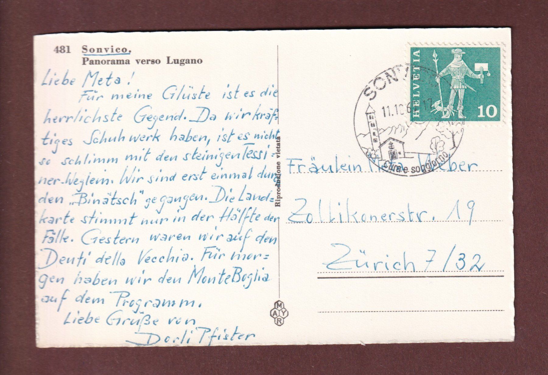 Cartoline postali: SONVICO - 1963 – Usato da Pully venduto da nicecards-shop 1