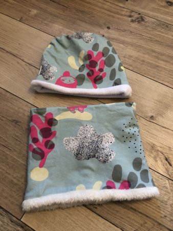 Bonnet et snood PINK POULET 2-5 ans