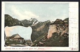 Ebenalp, Gasthaus mit Aussicht gegen den