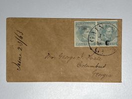 USA 1863, Five Cents im Paar Gainsville Georgia, top Rarität