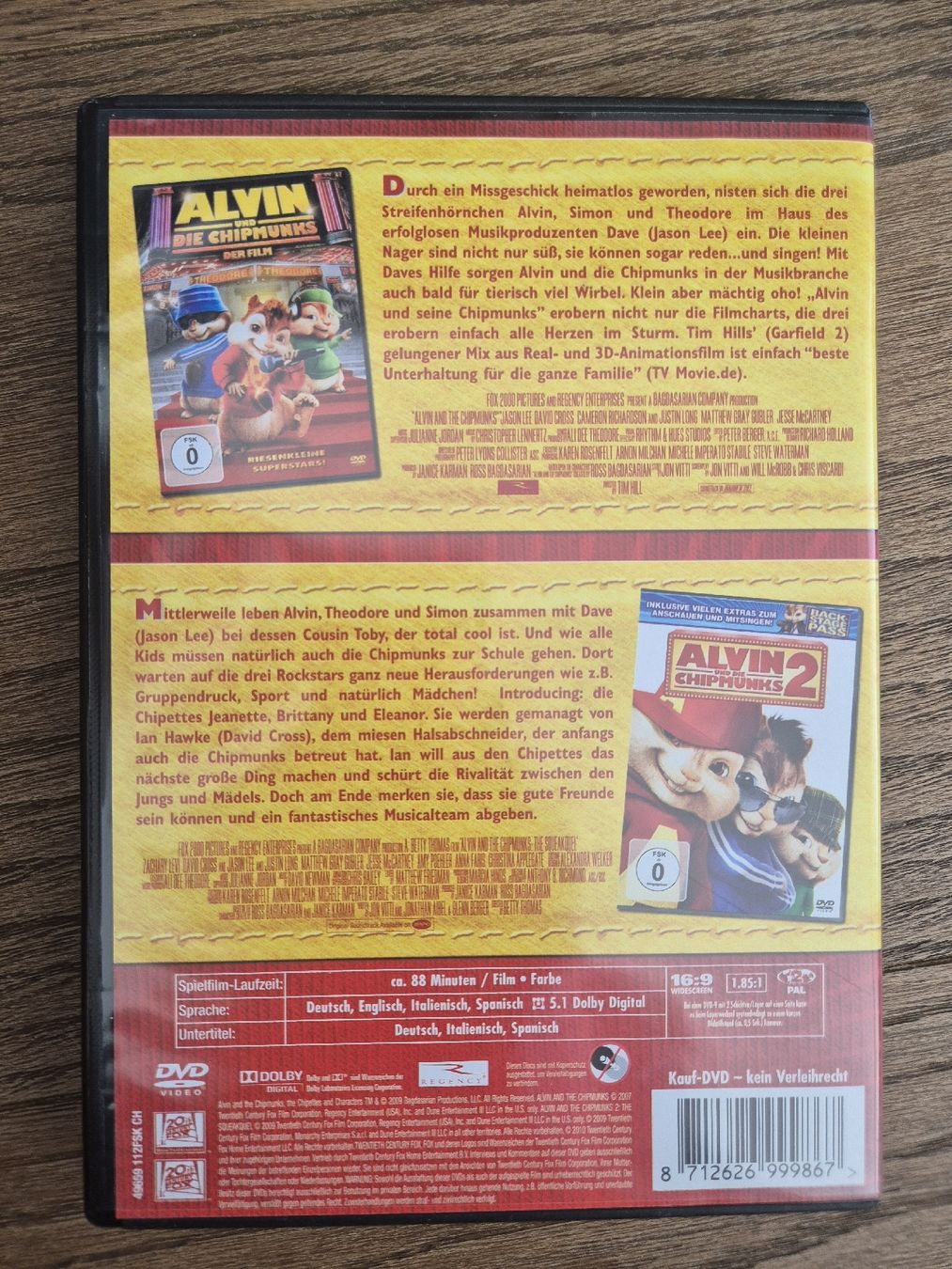 Tutti i DVDs: Alvin und die Chipmunks 1&2 DVD Doppelpack – Usato da Unterägeri venduto da Idecurtins 1
