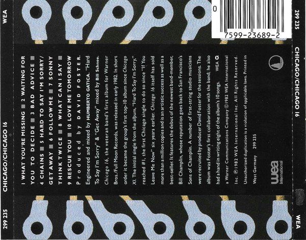CD: CD Chicago  - 16 (1982, Target CD) – Usato da Möriken AG venduto da mineralia 1