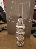 Silberne Vintage Lampe ohne Schirm, wohl Glas
