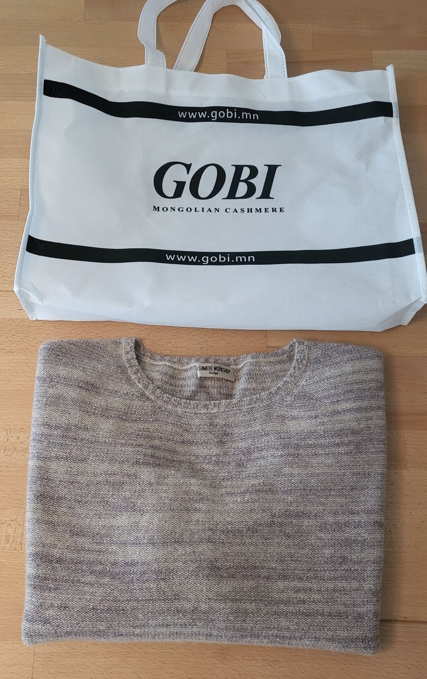 Maglioni & Felpe: 100% Mongolischer Kaschmir Pullover L Taupe + Gobi Bag – Usato da Baar venduto da deg_d6l5