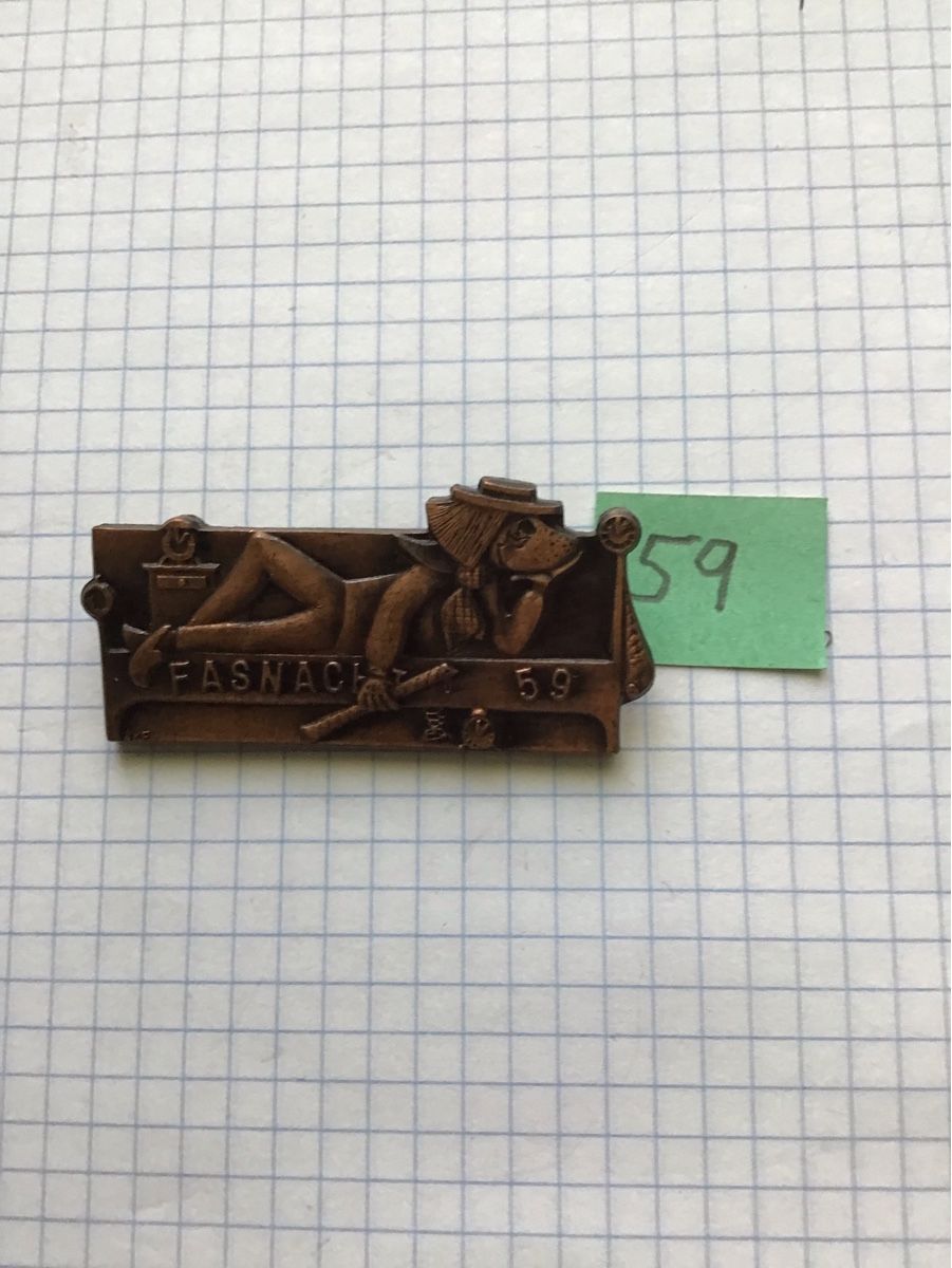 Basler Placchette & Badge: Baslerfasnachtsplaketten 1959 Kupfer – Usato da Arlesheim venduto da printz01