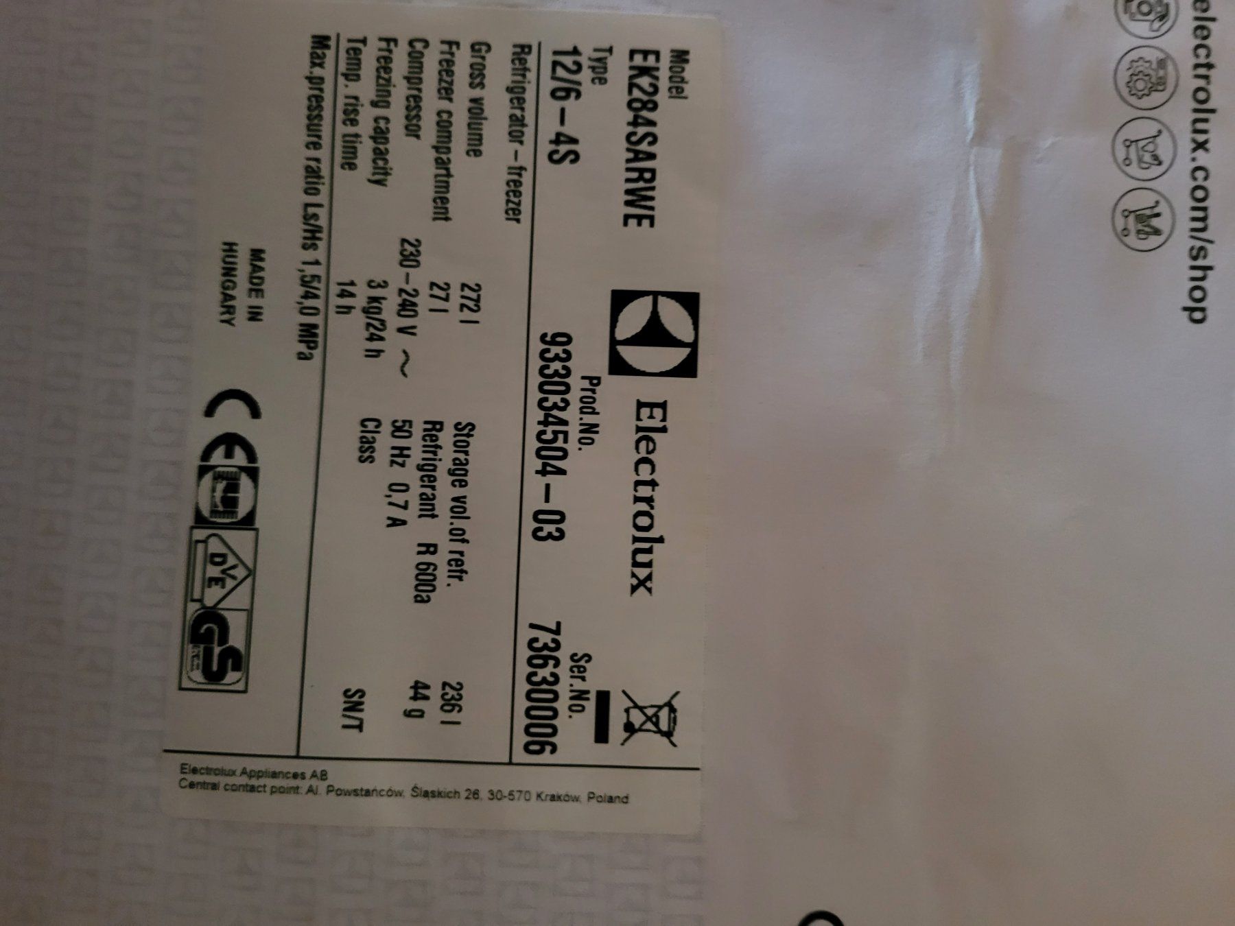 Electrolux Kühlschrank: A vendre réfrigérateur Electrolux – Gebraucht aus Grône von marievogel 1