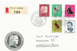 PRO JUVENTUTE ES- BRIEF ERSTTAG SATZ 1953 SCHMETTERLINGE etc
