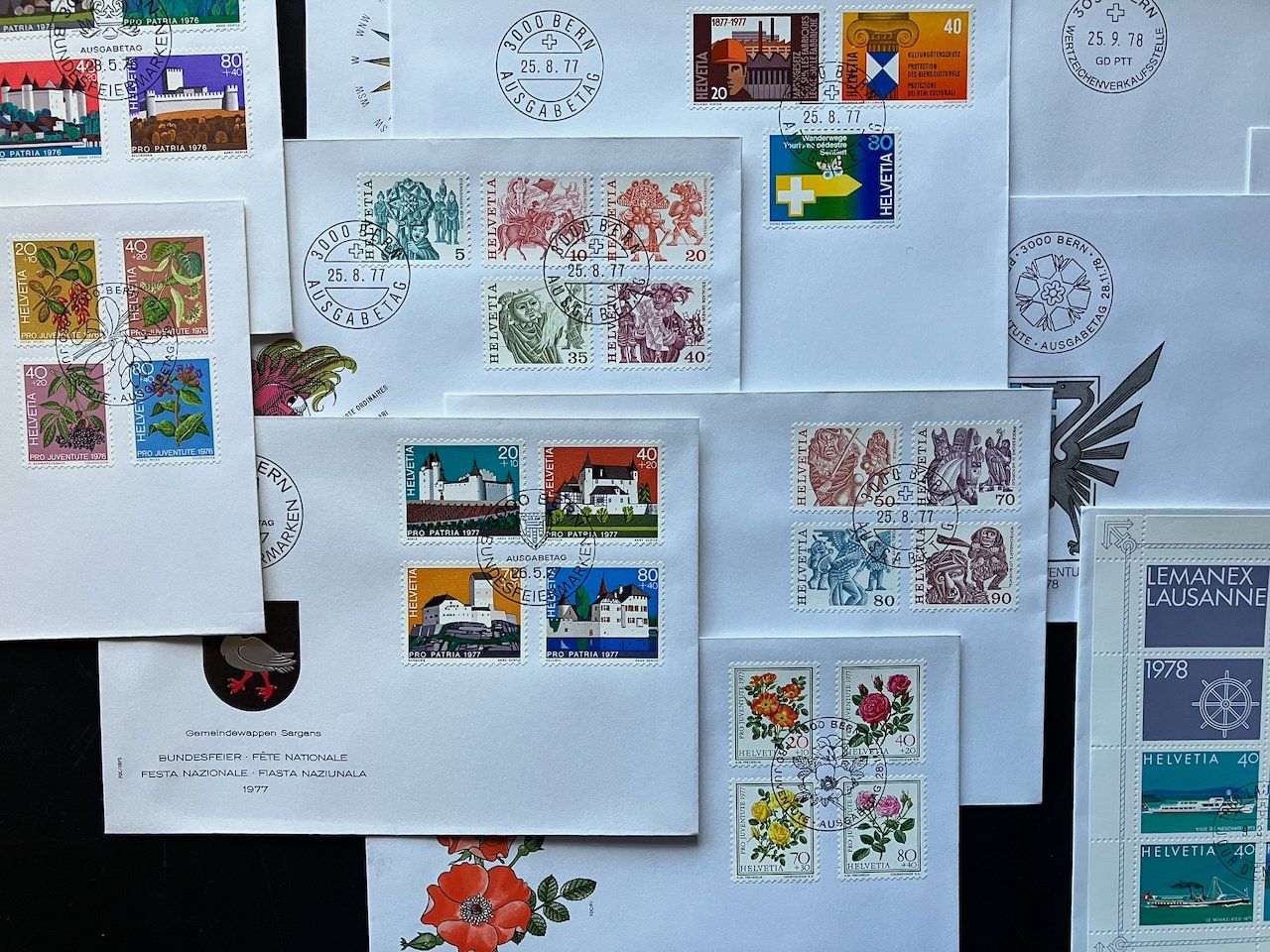 Tutti i francobolli: FDC Schweiz 1976-78 komplett – Usato da Nesslau venduto da zueri6 4