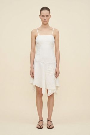 Artigli Robe 100% Lin Blanc Volants T. 38