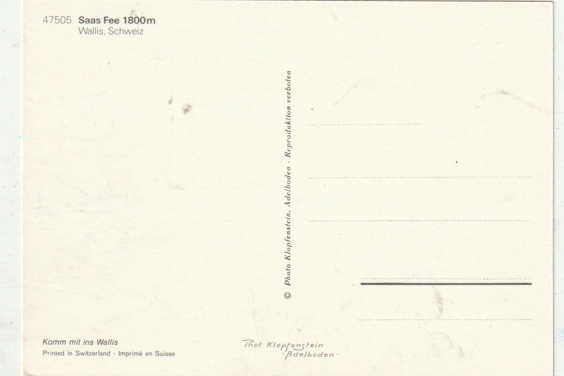 Cartoline postali: Saas Fee MBK – Usato da Lumbrein venduto da made02 1
