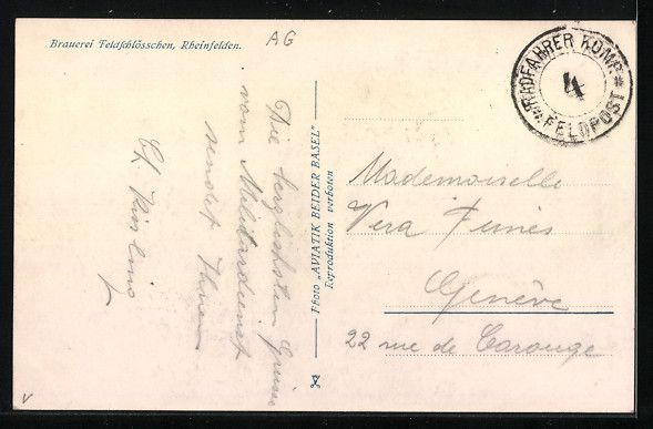 Cartoline postali: Rheinfelden, Brauerei Feldschlösschen,  – Usato da Berlin venduto da bartko-reher 1