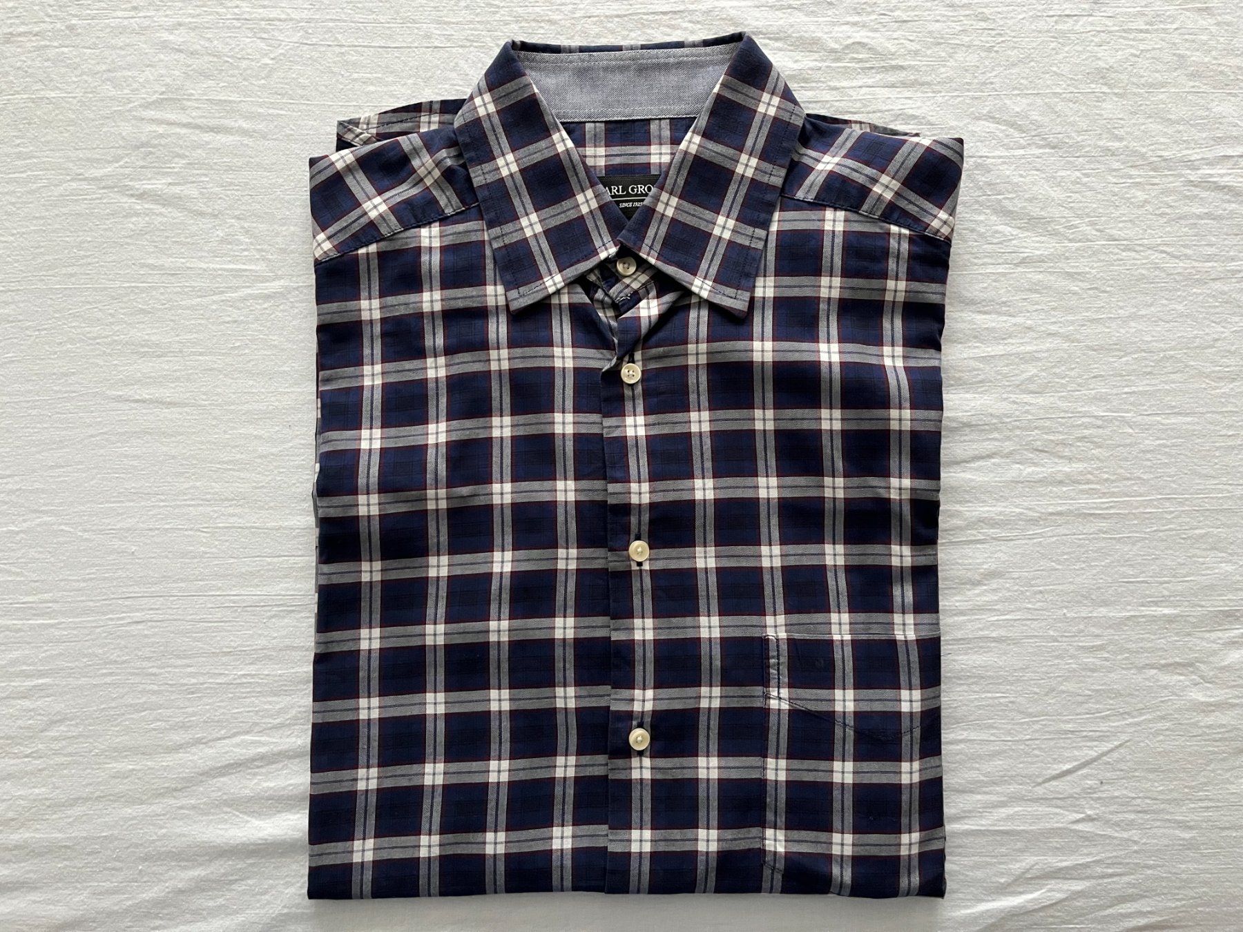 Camicie: Herren Hemd "Carl Gross" Gr. 39 blau/kariert – Usato da Jona venduto da Flexer02