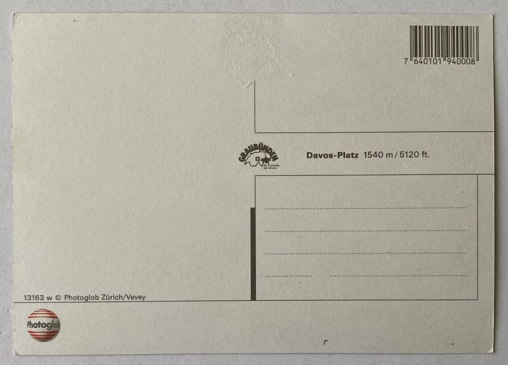 Cartoline postali: Davos, Davos - Platz 1540 m / 5120ft. – Usato da Flums venduto da TuttoA 1