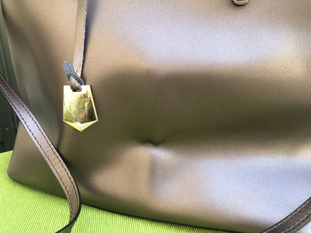 Taschen für Damen: Elegante Handtasche Leder metallic-braun – Gebraucht aus Zürich von nickee888 2