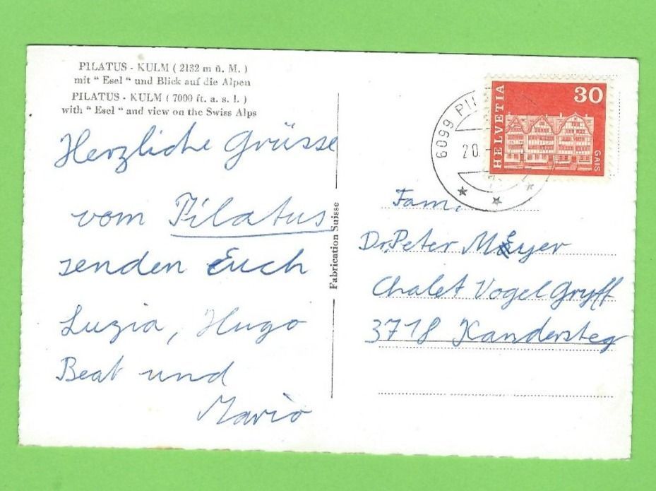 Cartoline postali: Pilatus-Kulm mit Esel – Usato da Zürich venduto da t24_de 1