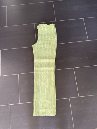 Leinen Sommerhose STIFF Gr. 34 gestreift grün/weiss ☀️
