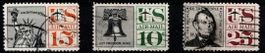 3 Timbres Amérique-USA Air Mail 1958  Obl.