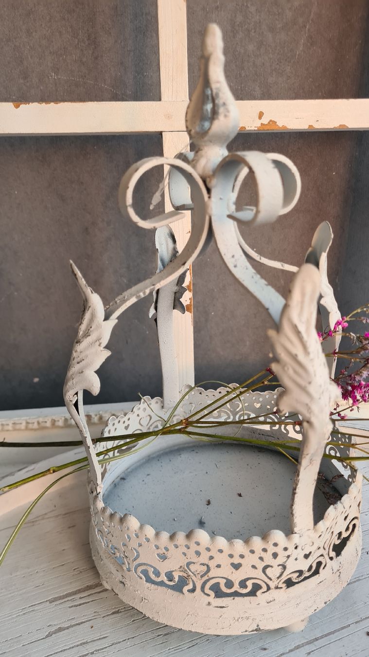 Tutte le decorazioni: shabby- chic Dekokrone mit Schale – Nuovo e nell'imballaggio originale da Böttstein venduto da decodor-angi 2