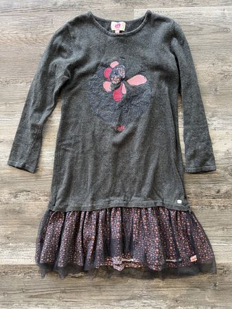Herbstkleid langarm grau 134