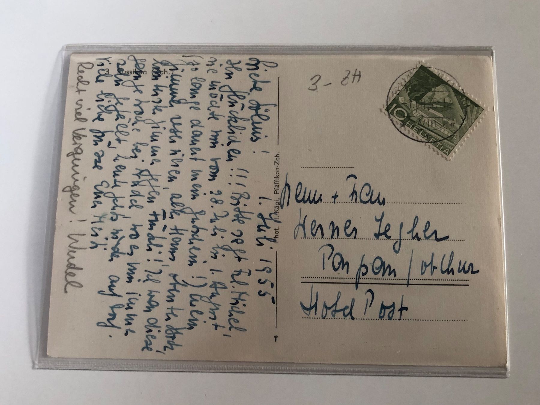 Cartoline postali: RUSSIKON ZH 1955 - Gesamtansich – Usato da Lufingen venduto da Rac0 2