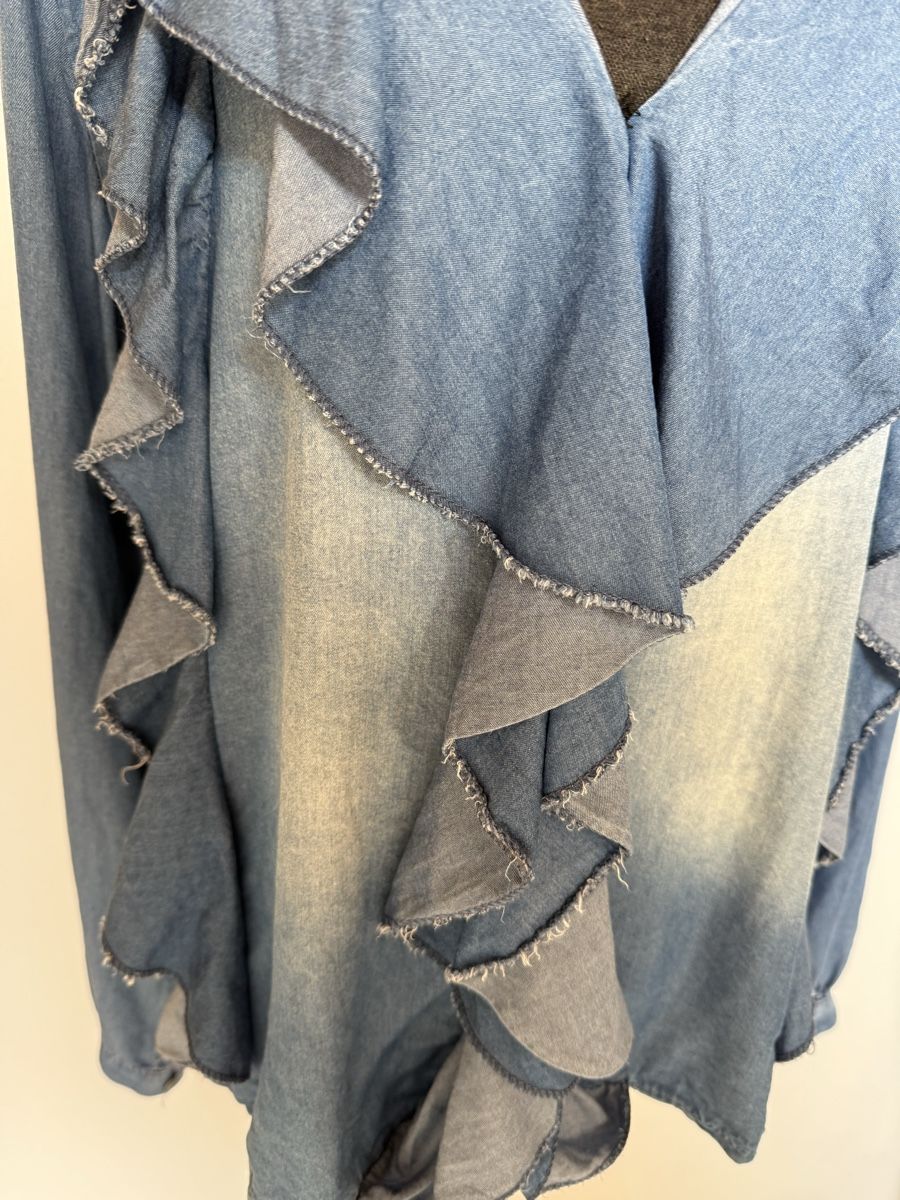 Camicette: Boho Rüschenbluse in Jeansoptik – Nuovo (secondo la descrizione) da Sigriswil venduto da ck56 4