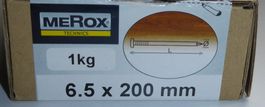 Merox Drahtstift Flachkopf Blank | 6.5 × 200 mm, 18 Stück