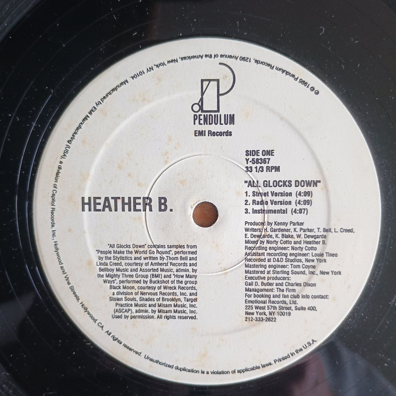 Dischi in vinile: Heather B. ‎– All Glocks Down 12" US-1995 VG+++/VG – Usato da münchenstein venduto da karl_heinz_krasser 1