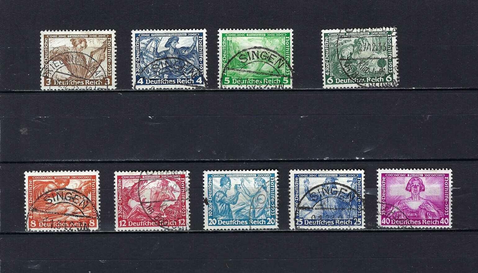 Tutti i francobolli: DR 1933 Wagner 499 - 506 gest. – Usato da Altstätten SG venduto da euro010