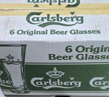 12 Biergläser Carlsberg Set 6 Stück Original neu