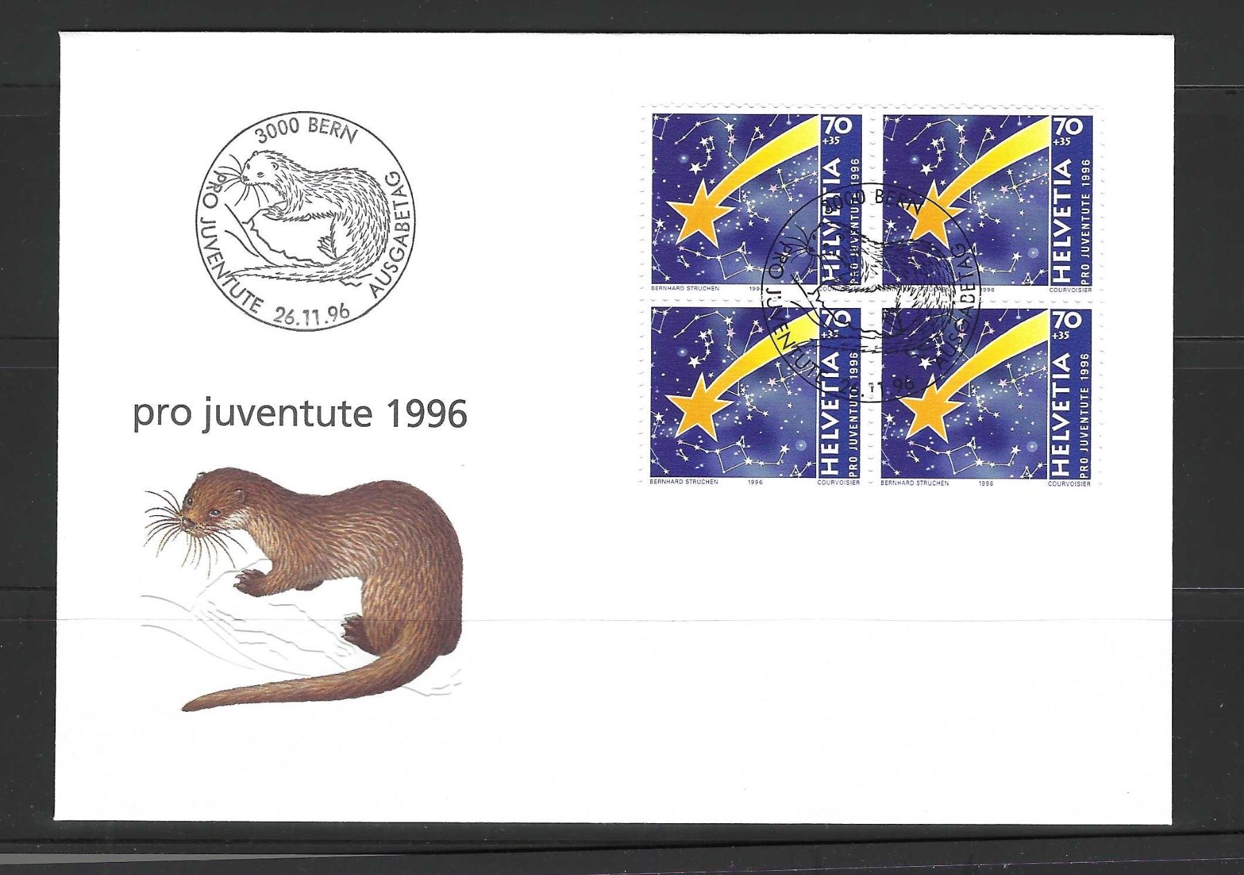 Tutti i francobolli: FDC Pro Juventute  Viererblock 1996 – Usato da Koblenz venduto da Markenhimmel
