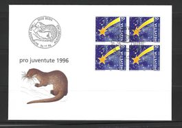 FDC Pro Juventute  Viererblock 1996