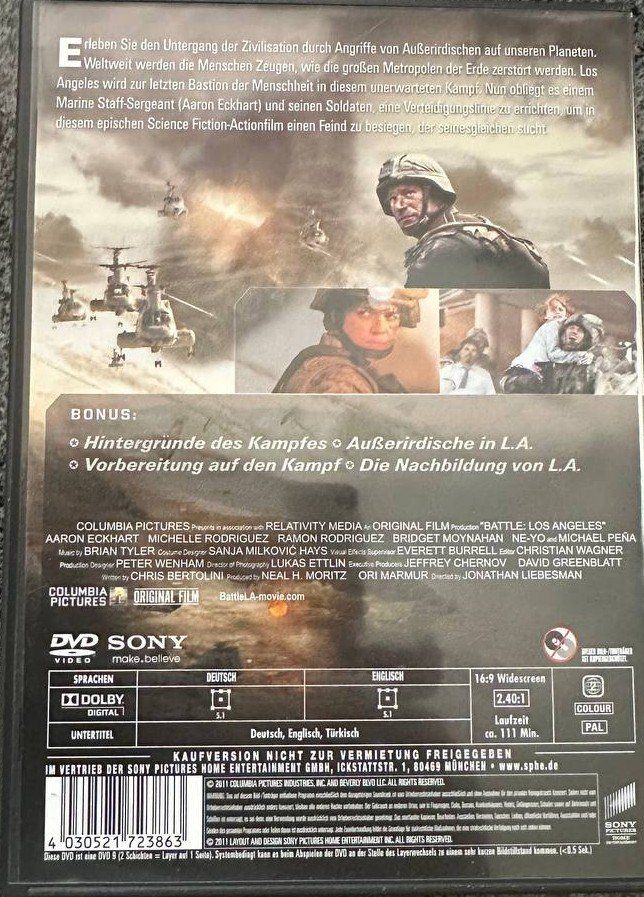 Tutti i DVDs: Battle: Los Angeles Alien Invasion Sci-Fi Action – Usato da Beringen venduto da Mantafisch1 1