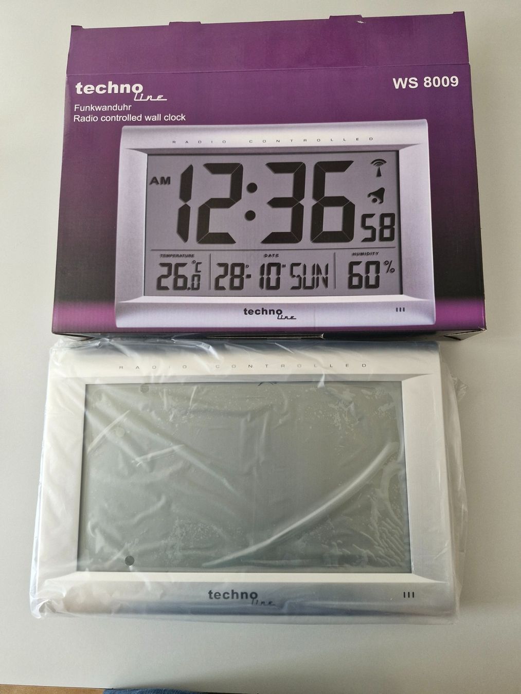 Orologi: Funkwanduhr TechnoLine WS 8009 – Nuovo e nell'imballaggio originale da Riken AG venduto da sainas 1