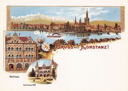 Konstanz am Bodensee, Litho REPRO, Original um 1900