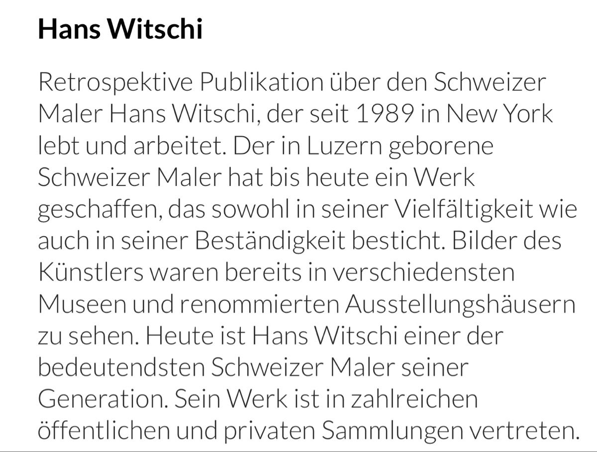 Dipinti: HANS WITSCHI (1954 LUZERN) – Usato da Grosshöchstetten venduto da Perle1951 6