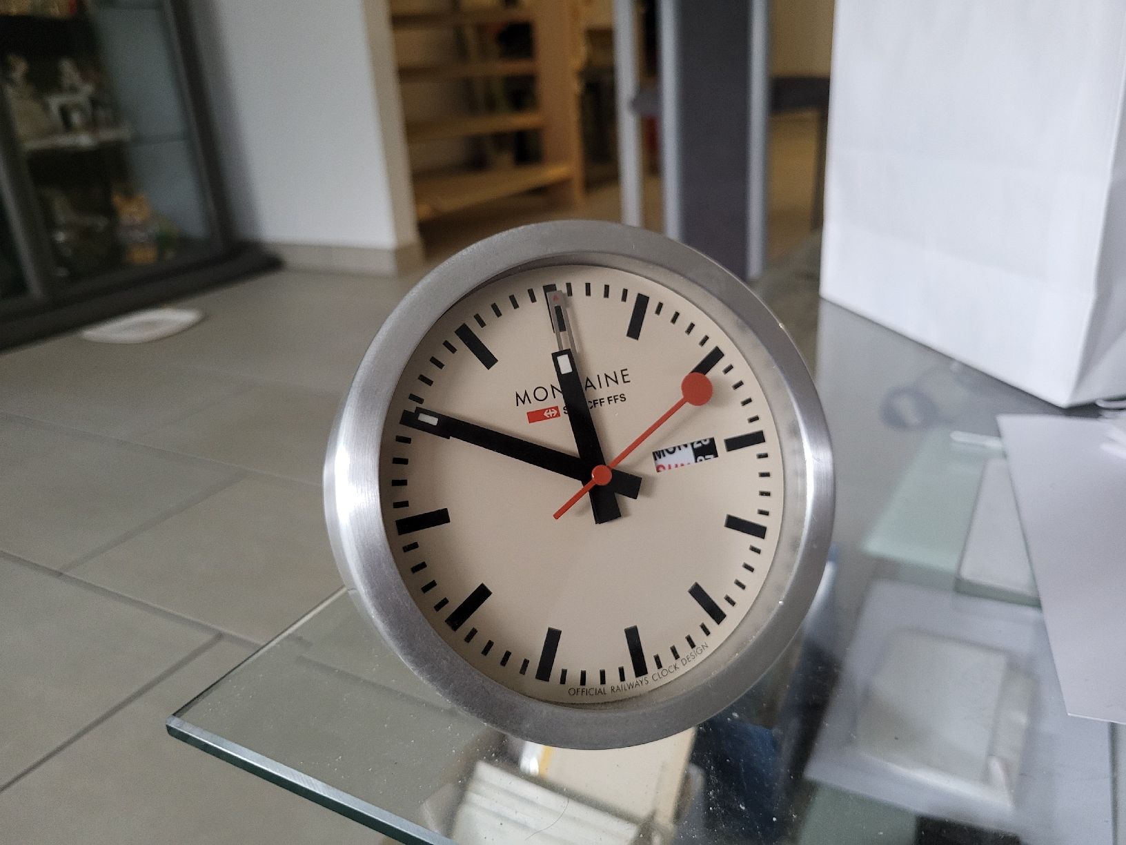Mondaine Sveglie: Mondaine SBB Wecker mit Datumsanzeige silberfarben – Usato da nunningen venduto da mic_88k2 1