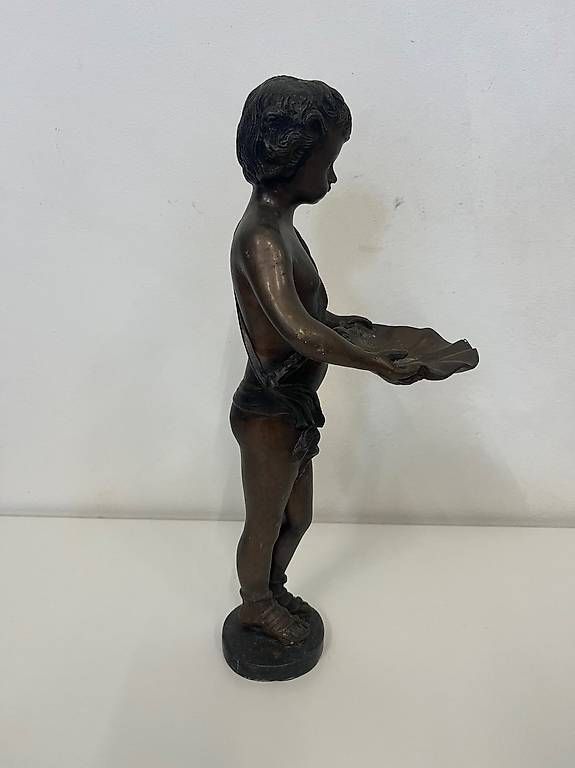 Statuette: Statuette en bronze garçon avec coquillage – Usato da Les Acacias venduto da kim_2dxt 3