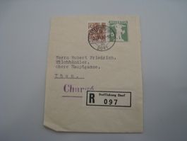 Briefumschlag  Steffisburg 1937   Streifband Tellknabe