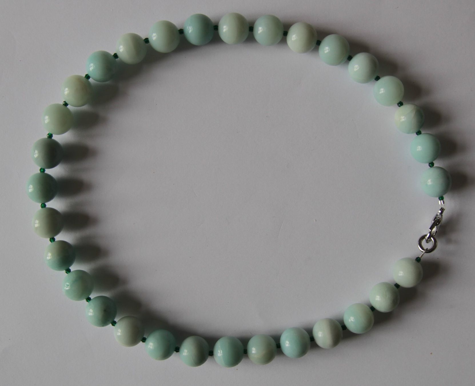 Catenine: NEU: Amazonit Kette Collier Amazonitkette Schmuck Edelstahl – Nuovo (secondo la descrizione) da Matten b. Interl venduto da EdelsteineInterlaken 2