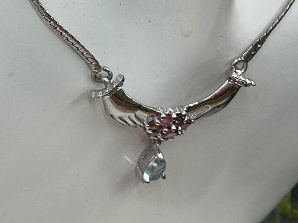 Catenine: Supercollier mit Aquamarin und Granat – Nuovo (secondo la descrizione) da Luzern venduto da S.Kern01 6