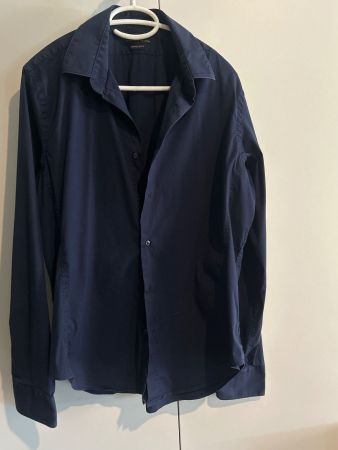 Herren Langarmhemd dunkelblau Superslim Fit von Zara Gr. XL