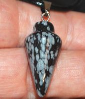 Halskette 8I – Pendel Schneeflocken Obsidian