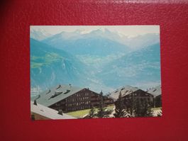Anzere mit Blick auf Alpenkette des Kanton Wallis